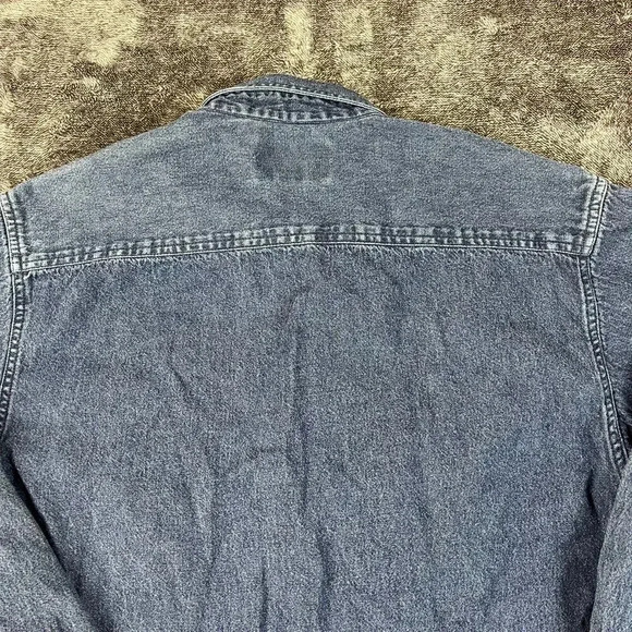 Vtg British Khaki Embroidered Horse Denim Button Up Women's 6 Chambray *READ - Picture 9 of 10